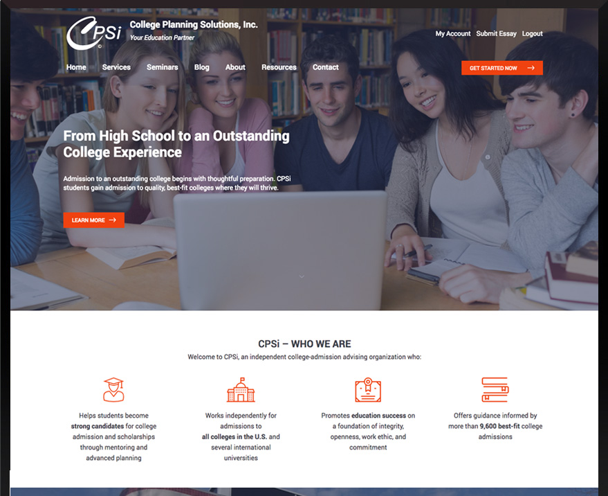 Custom WordPress College Planning