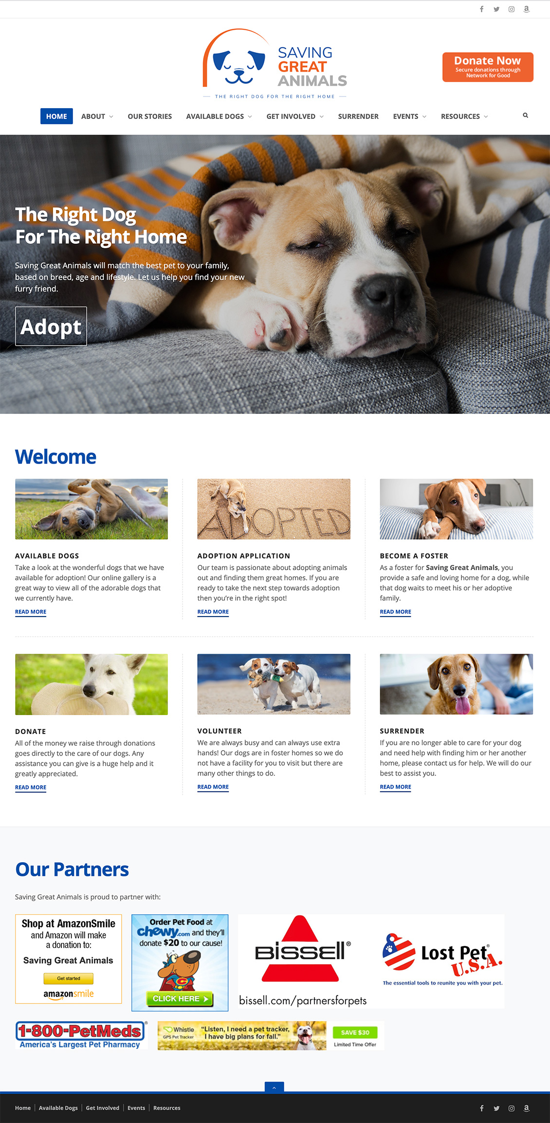 WordPress site — Saving Great Animals | Seattle Web Design and Developmet