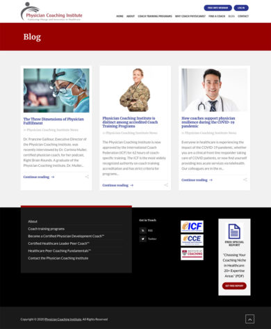 Web Development for Physician Coaching Institute